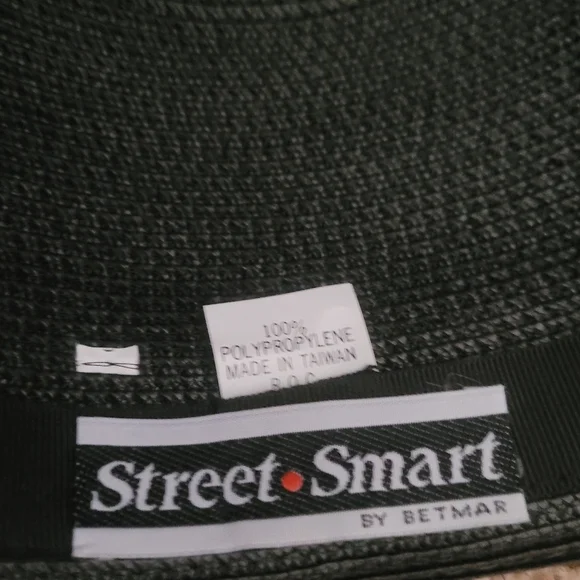 Vintage‎ Street Smart by Betmar Black Straw Kettle Brim Hat - Picture 4 of 5